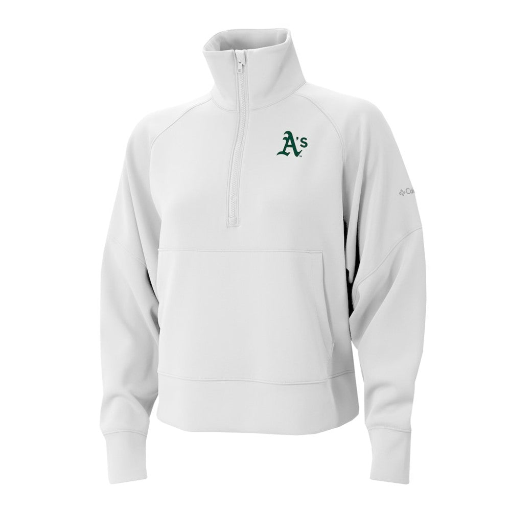 Athletics Columbia Women's Wickhams Hills Raglan Omni-Wick Quarter-Zip Pullover - White Pullover