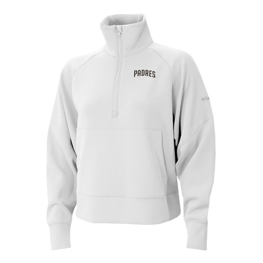 San Diego Padres Columbia Women's Wickhams Hills Raglan Omni-Wick Quarter-Zip Pullover - White Pullover