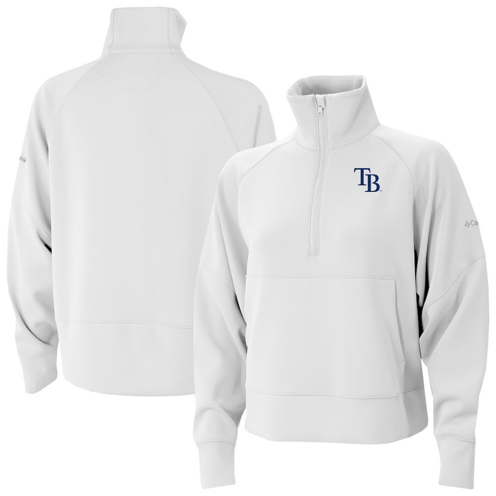 Tampa Bay Rays Columbia Women's Wickhams Hills Raglan Omni-Wick Quarter-Zip Pullover - White Pullover