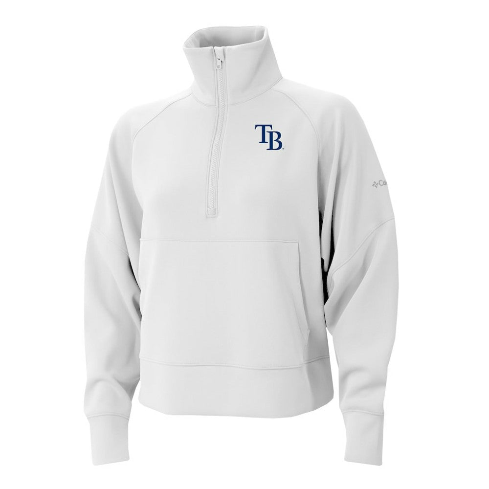 Tampa Bay Rays Columbia Women's Wickhams Hills Raglan Omni-Wick Quarter-Zip Pullover - White Pullover