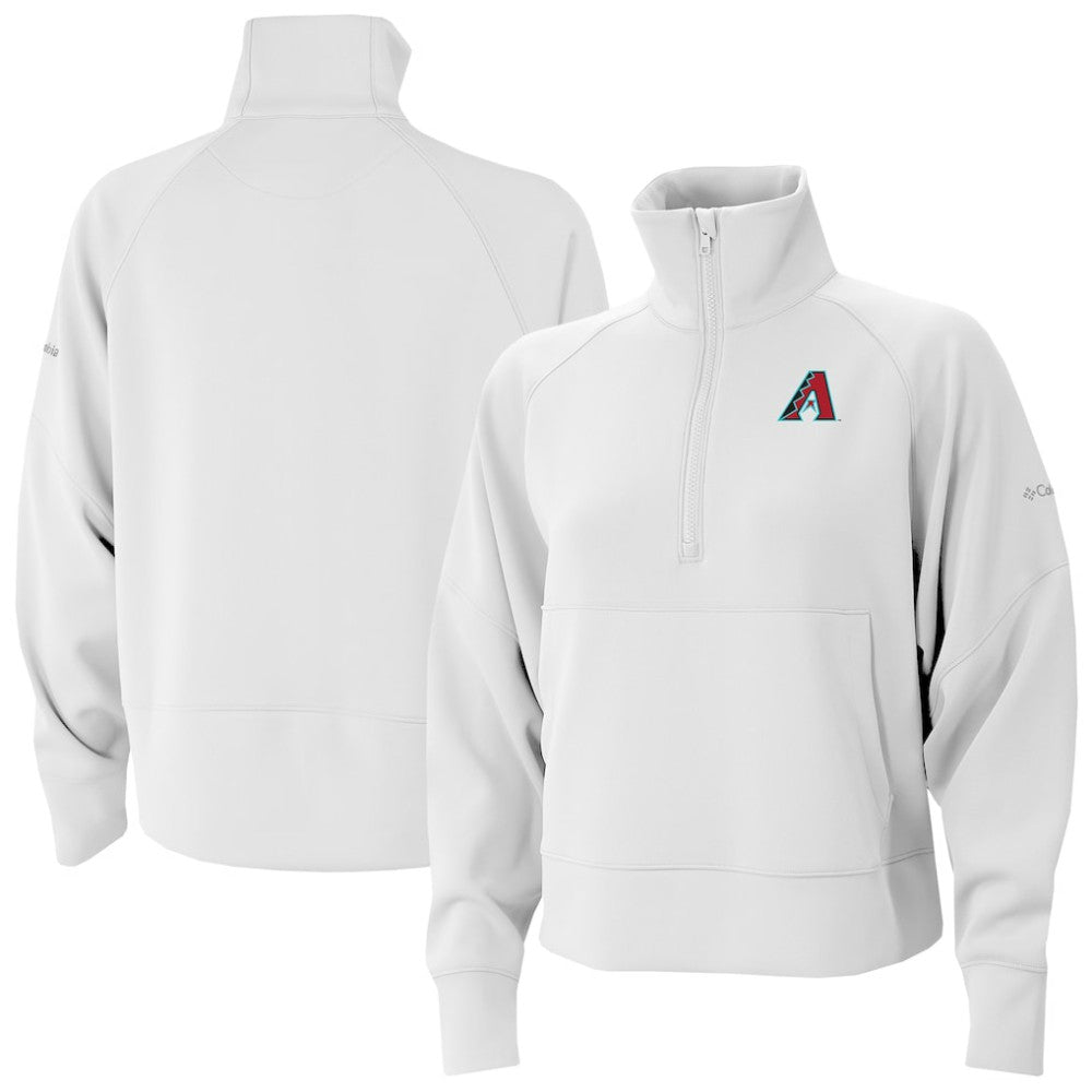 Arizona Diamondbacks Columbia Women's Wickhams Hills Raglan Omni-Wick Quarter-Zip Pullover - White Pullover
