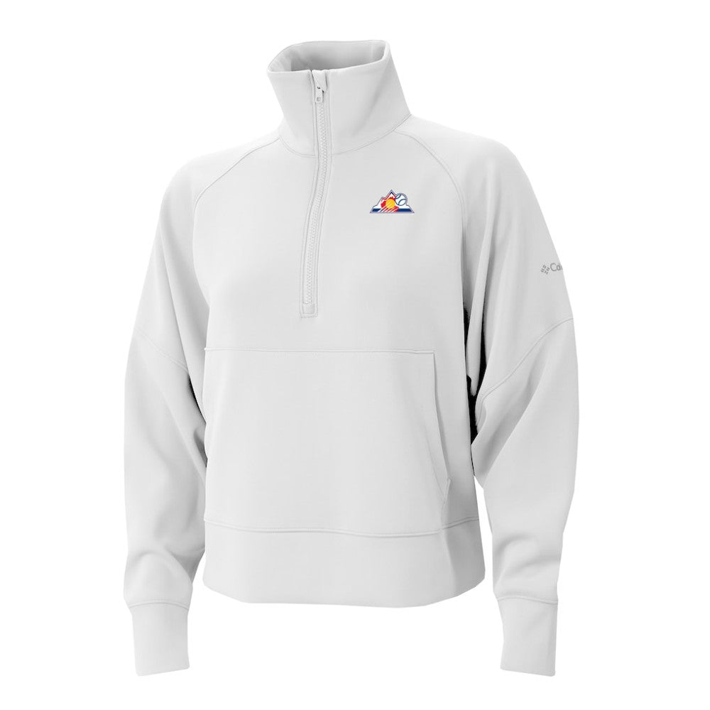 Colorado Rockies Columbia Women's Wickhams Hills Raglan Omni-Wick Quarter-Zip Pullover - White Pullover