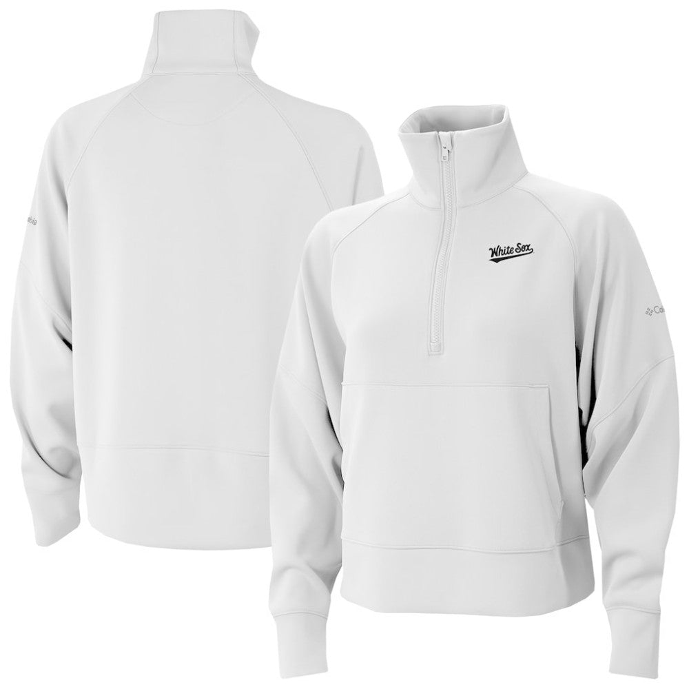 Chicago White Sox Columbia Women's Wickhams Hills Raglan Omni-Wick Quarter-Zip Pullover - White Pullover
