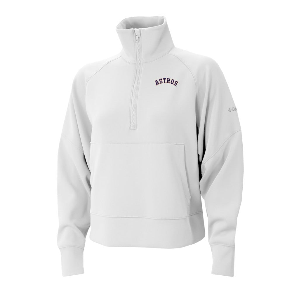 Houston Astros Columbia Women's Wickhams Hills Raglan Omni-Wick Quarter-Zip Pullover - White Pullover