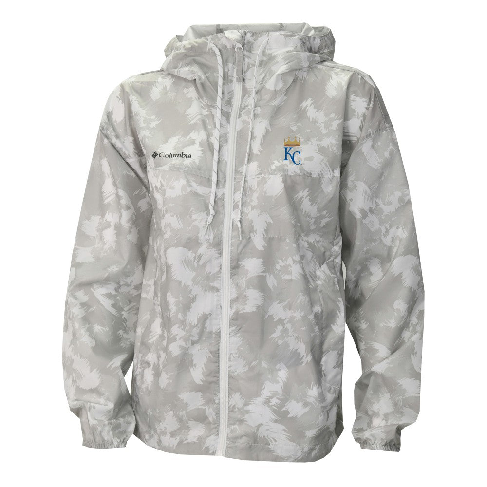 Kansas City Royals Columbia Women's Flash Challenger Full-Zip Hoodie Windbreaker Jacket - Gray/White Jackets
