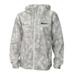 Miami Marlins Columbia Women's Flash Challenger Full-Zip Hoodie Windbreaker Jacket - Gray/White Jackets