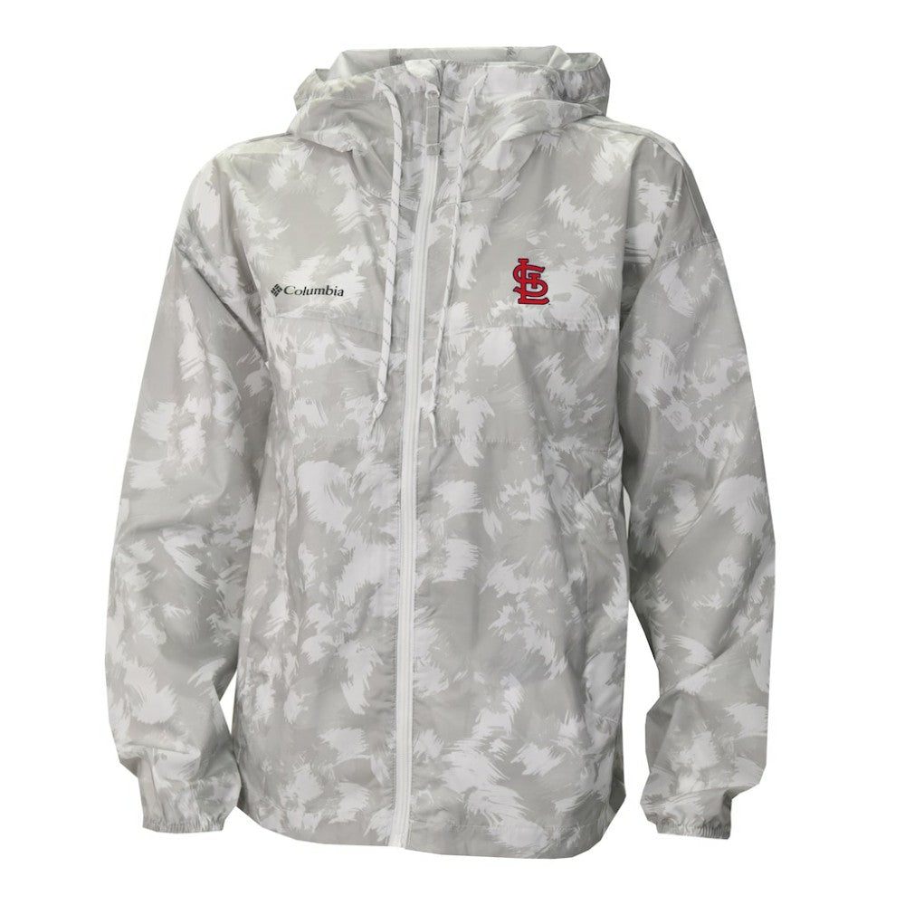 St. Louis Cardinals Columbia Women's Flash Challenger Full-Zip Hoodie Windbreaker Jacket - Gray/White Jackets