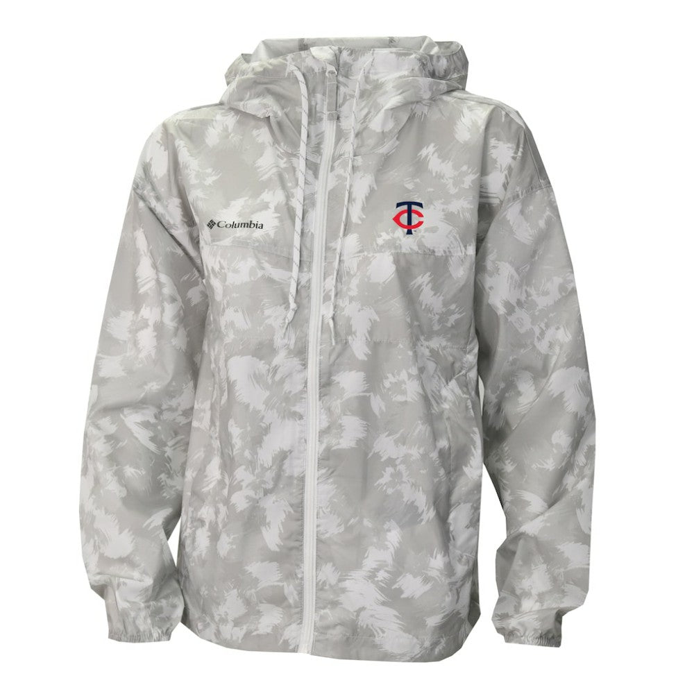 Minnesota Twins Columbia Women's Flash Challenger Full-Zip Hoodie Windbreaker Jacket - Gray/White Jackets
