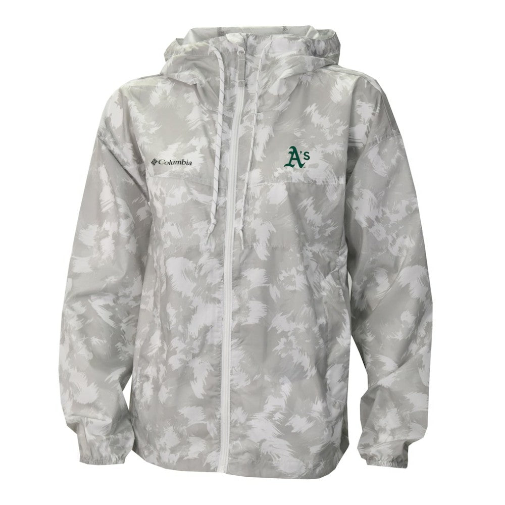 Athletics Columbia Women's Flash Challenger Full-Zip Hoodie Windbreaker Jacket - Gray/White Jackets