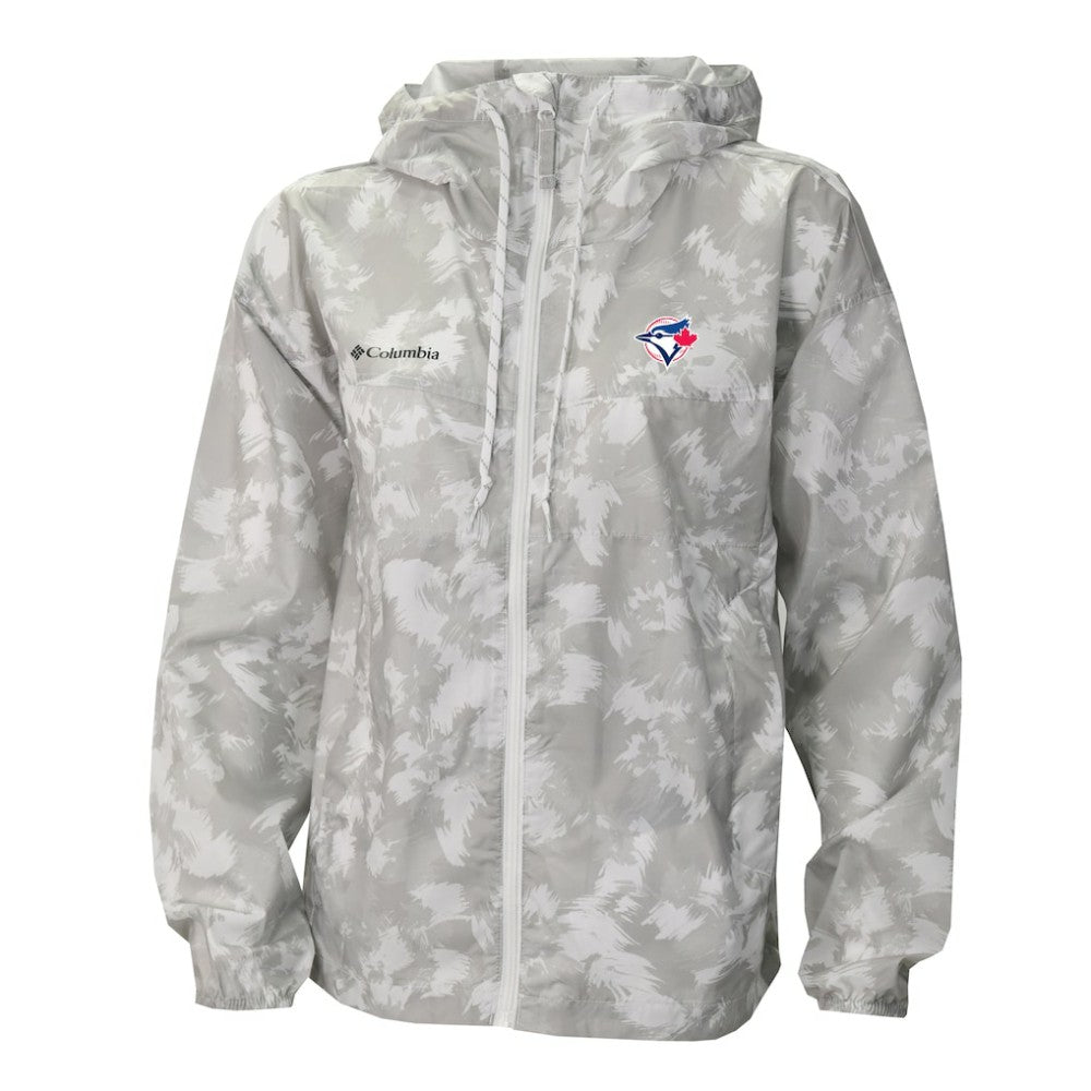 Toronto Blue Jays Columbia Women's Flash Challenger Full-Zip Hoodie Windbreaker Jacket - Gray/White Jackets