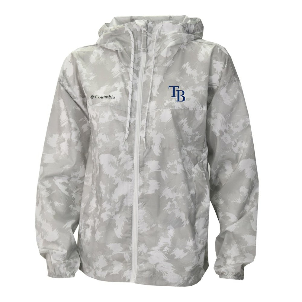 Tampa Bay Rays Columbia Women's Flash Challenger Full-Zip Hoodie Windbreaker Jacket - Gray/White Jackets