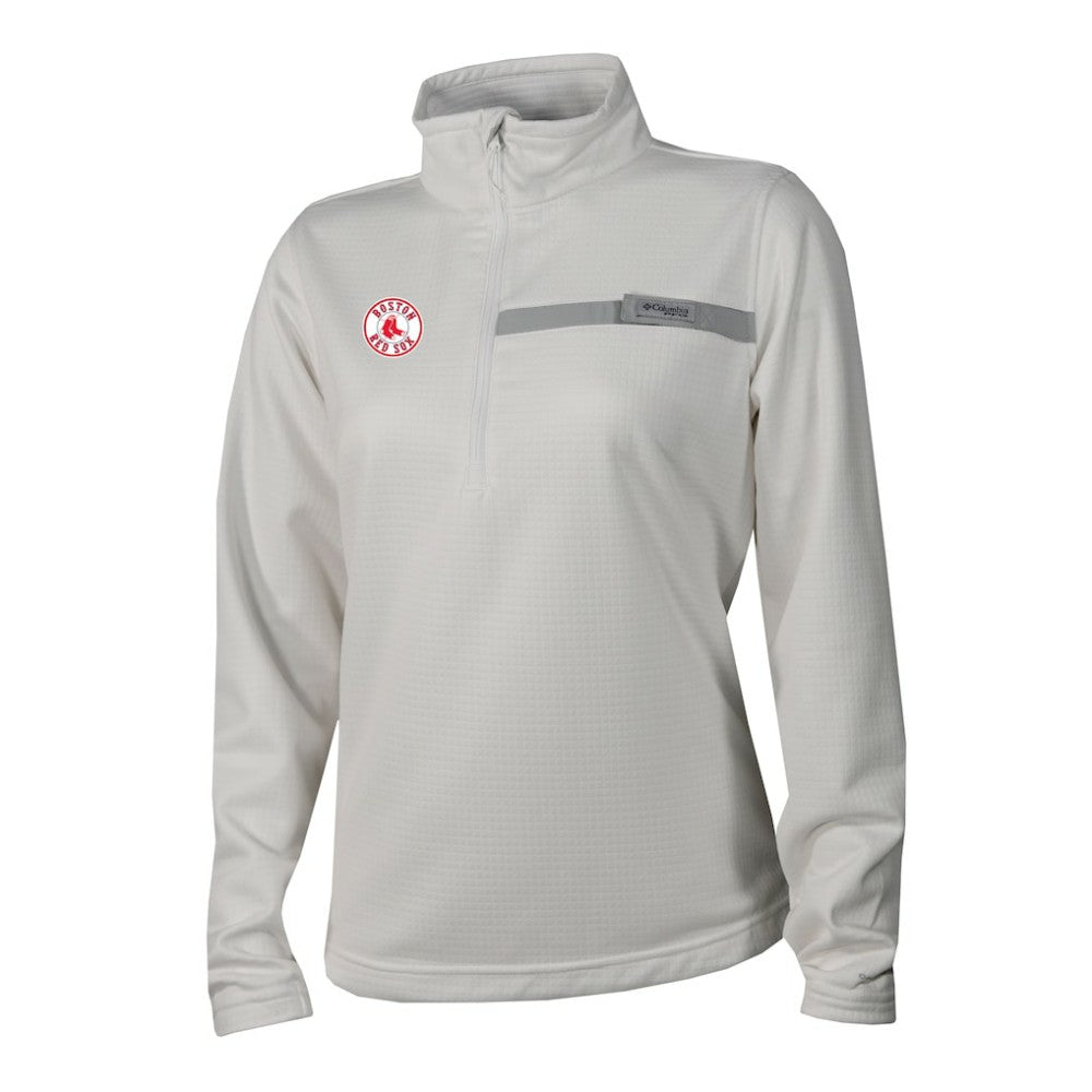 Boston Red Sox Columbia Women's Skiff Guide Fleece Half-Zip Pullover Jacket - White Jackets