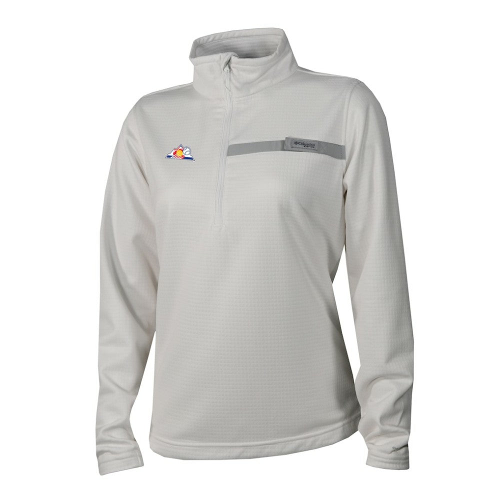 Colorado Rockies Columbia Women's Skiff Guide Fleece Half-Zip Pullover Jacket - White Jackets
