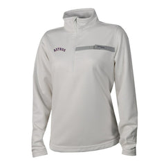 Houston Astros Columbia Women's Skiff Guide Fleece Half-Zip Pullover Jacket - White Jackets