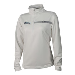 Miami Marlins Columbia Women's Skiff Guide Fleece Half-Zip Pullover Jacket - White Jackets