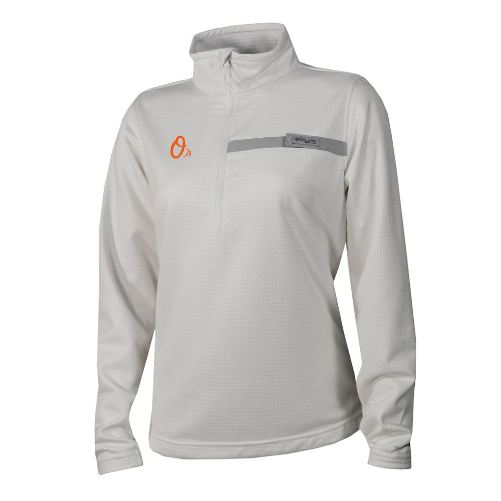 Baltimore Orioles Columbia Women's Skiff Guide Fleece Half-Zip Pullover Jacket - White Jackets
