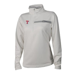 Texas Rangers Columbia Women's Skiff Guide Fleece Half-Zip Pullover Jacket - White Jackets