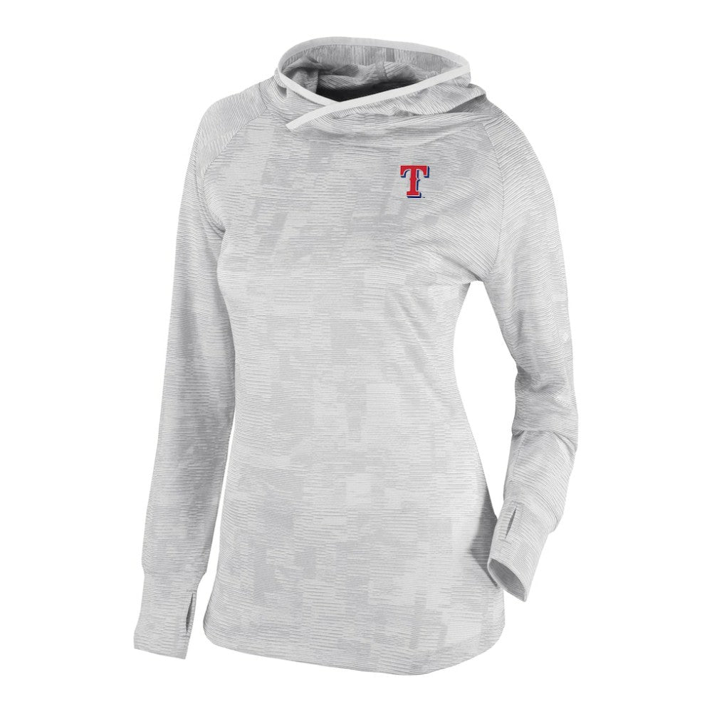Texas Rangers Columbia Women's Omni-Wick Sunday Ball Raglan Pullover Hoodie - White Hoodies