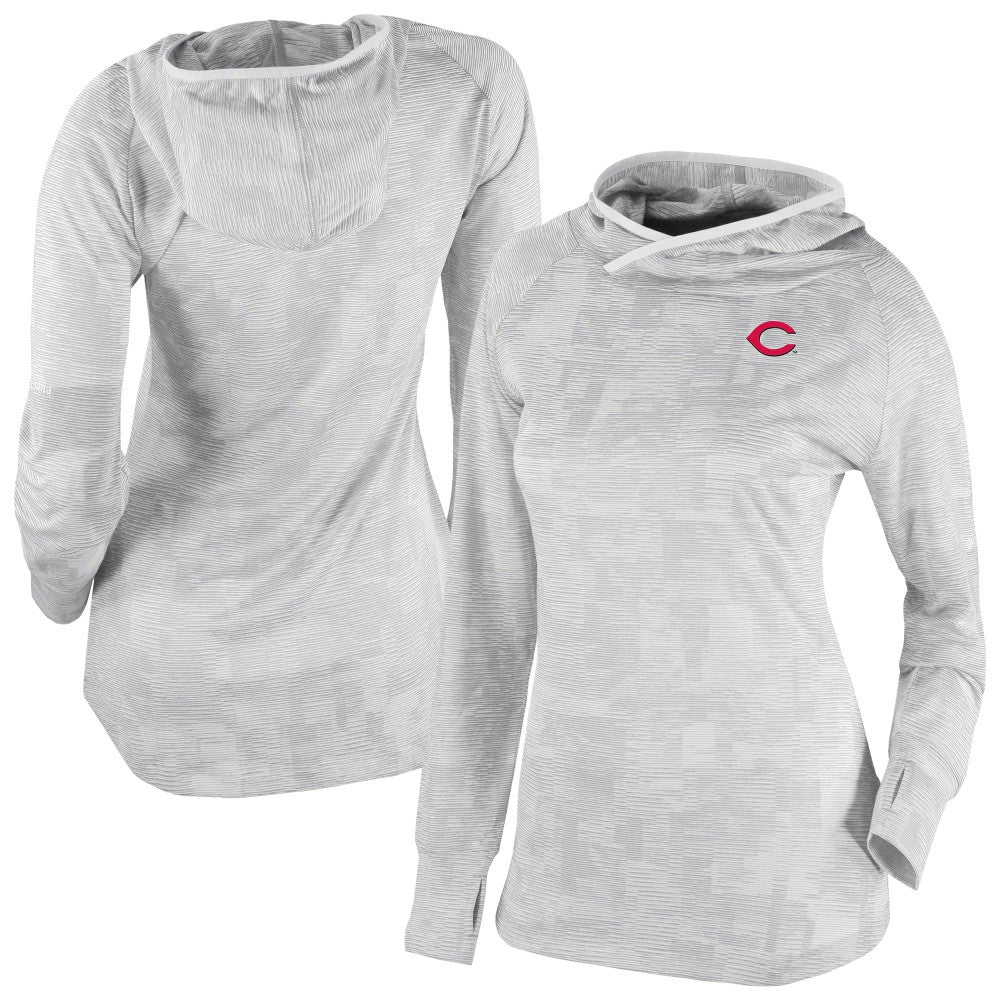 Cincinnati Reds Columbia Women's Omni-Wick Sunday Ball Raglan Pullover Hoodie - White Hoodies