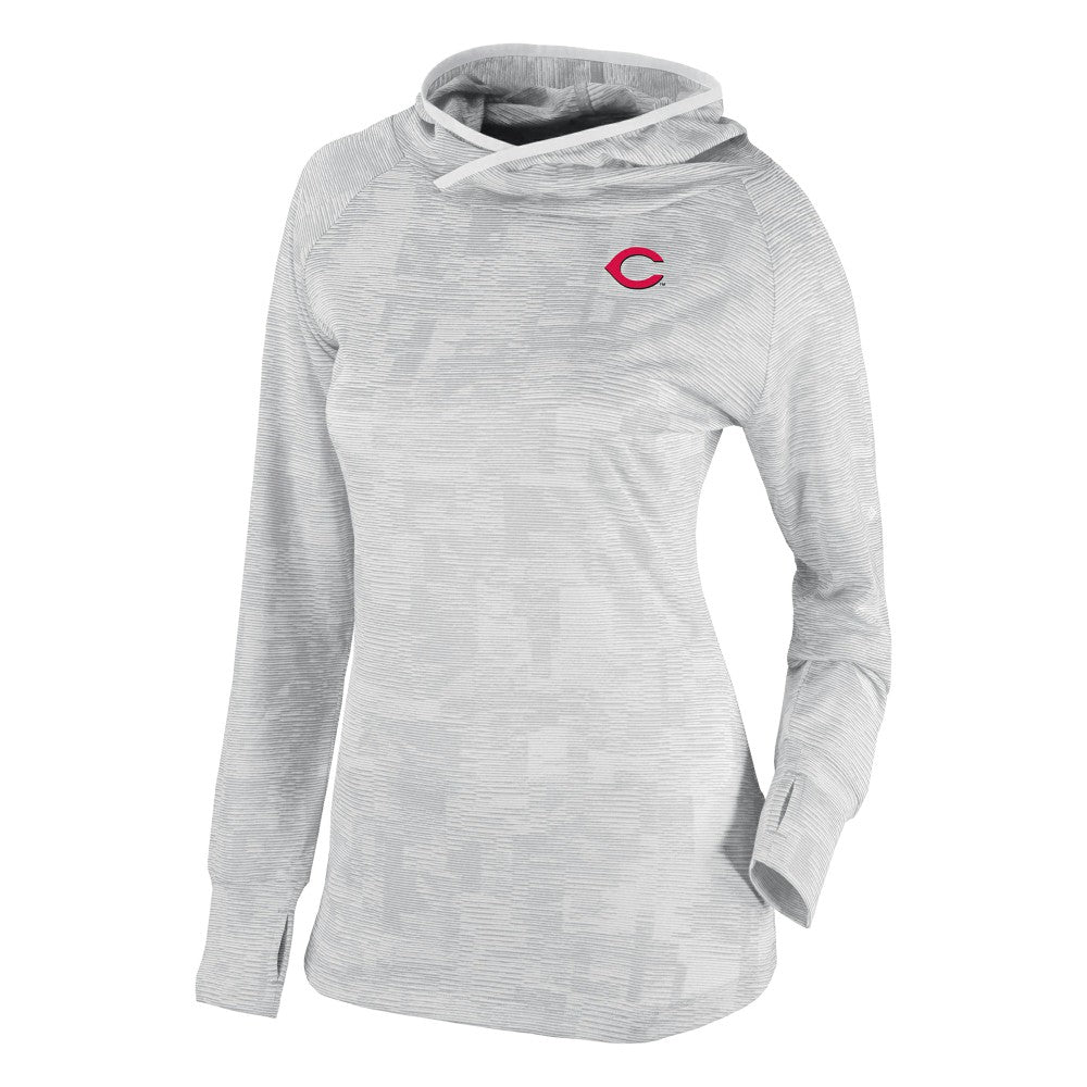 Cincinnati Reds Columbia Women's Omni-Wick Sunday Ball Raglan Pullover Hoodie - White Hoodies