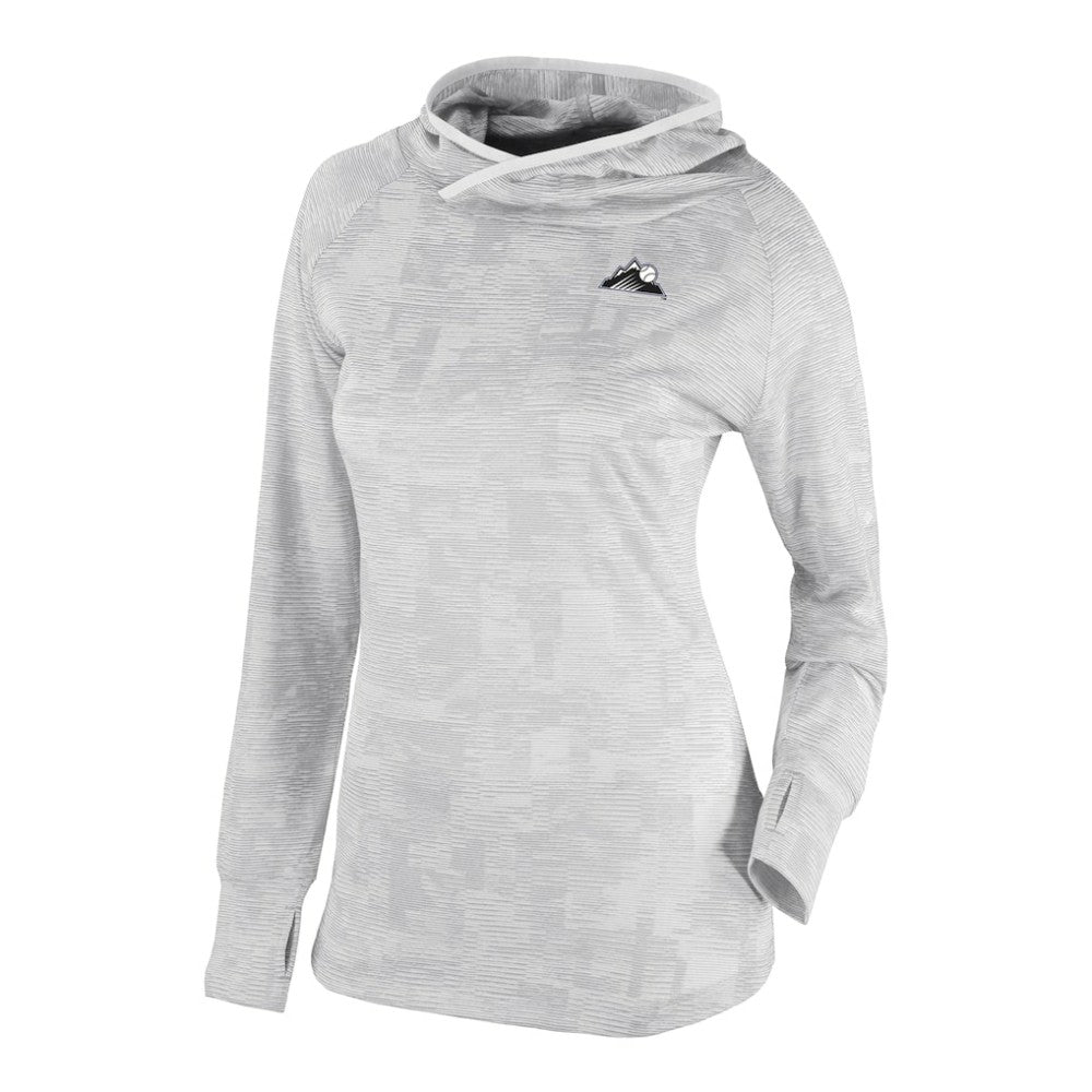 Colorado Rockies Columbia Women's Omni-Wick Sunday Ball Raglan Pullover Hoodie - White Hoodies