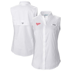 Minnesota Twins Columbia Women's Tamiami Sleeveless Shirt - White