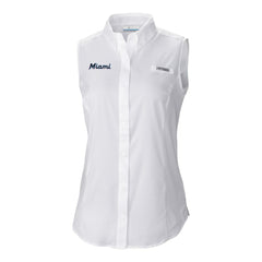 Miami Marlins Columbia Women's Tamiami Sleeveless Shirt - White