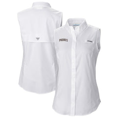 San Diego Padres Columbia Women's Tamiami Sleeveless Shirt - White