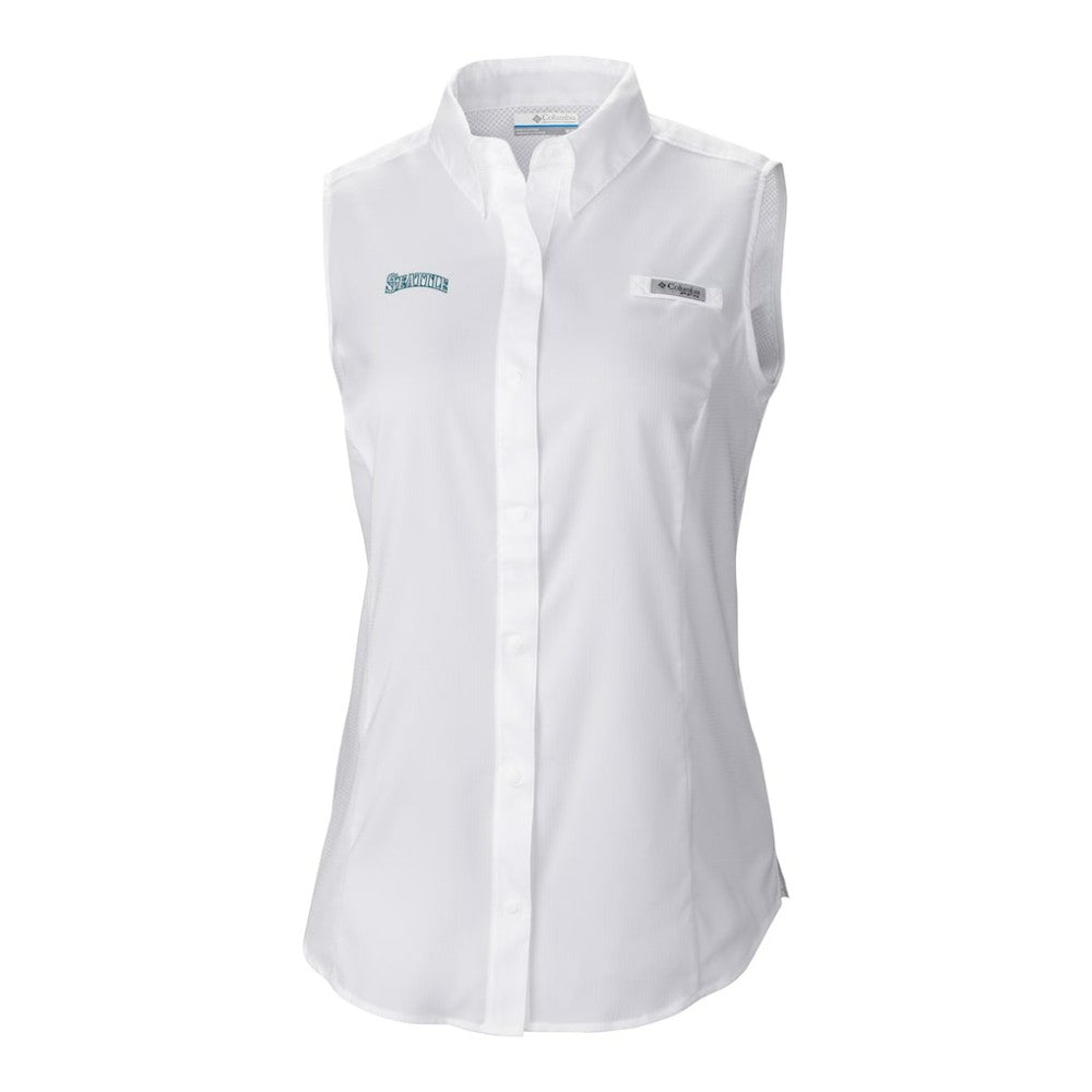 Seattle Mariners Columbia Women's Tamiami Sleeveless Shirt - White
