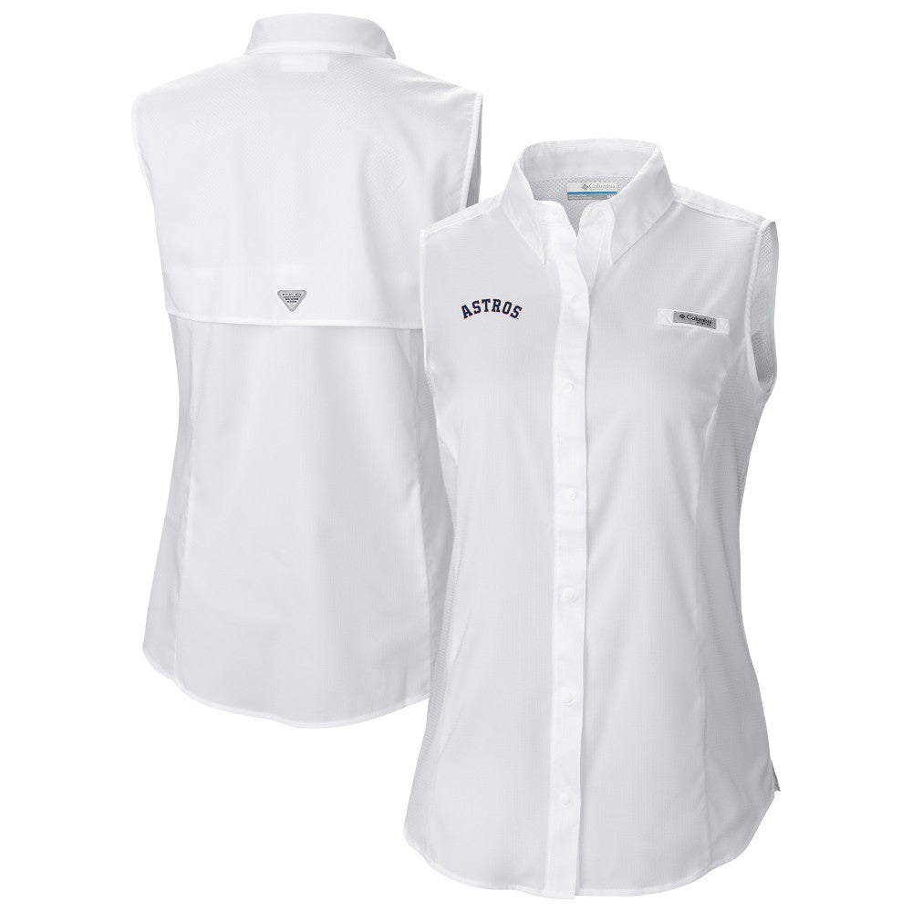 Houston Astros Columbia Women's Tamiami Sleeveless Shirt - White