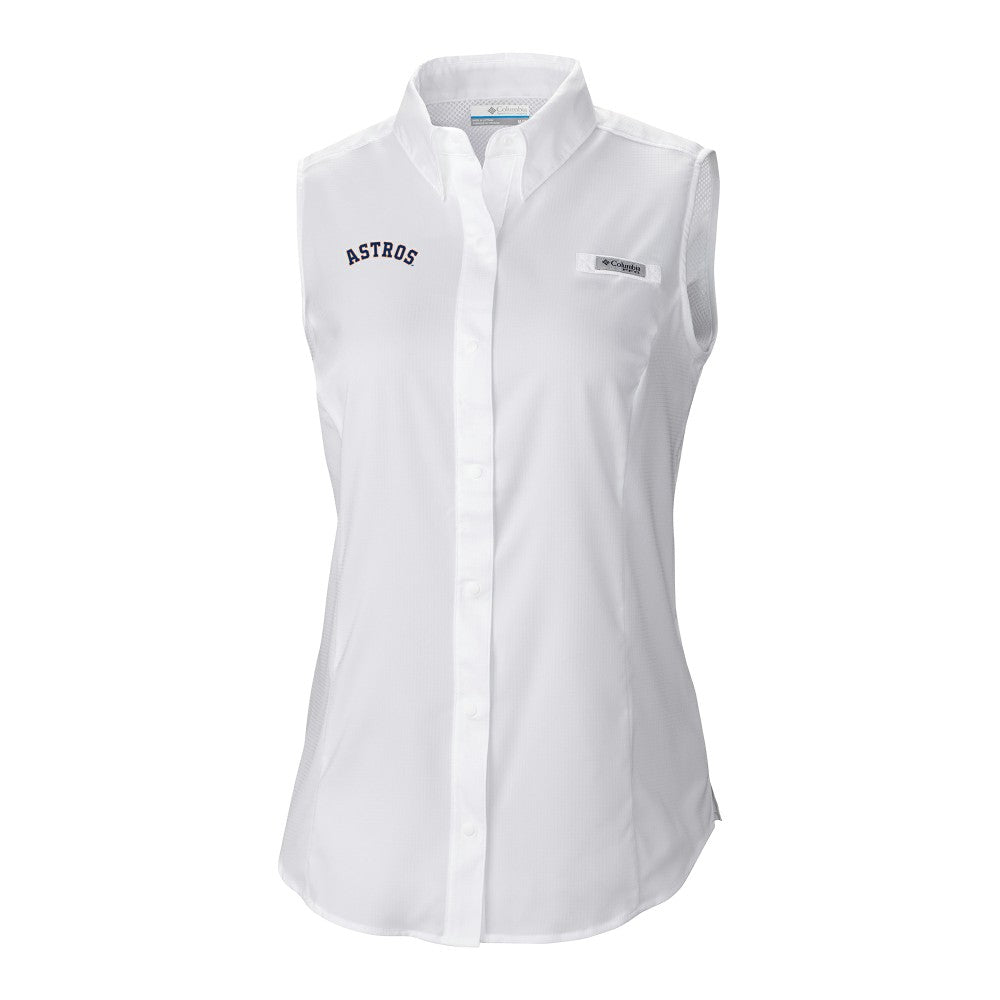 Houston Astros Columbia Women's Tamiami Sleeveless Shirt - White