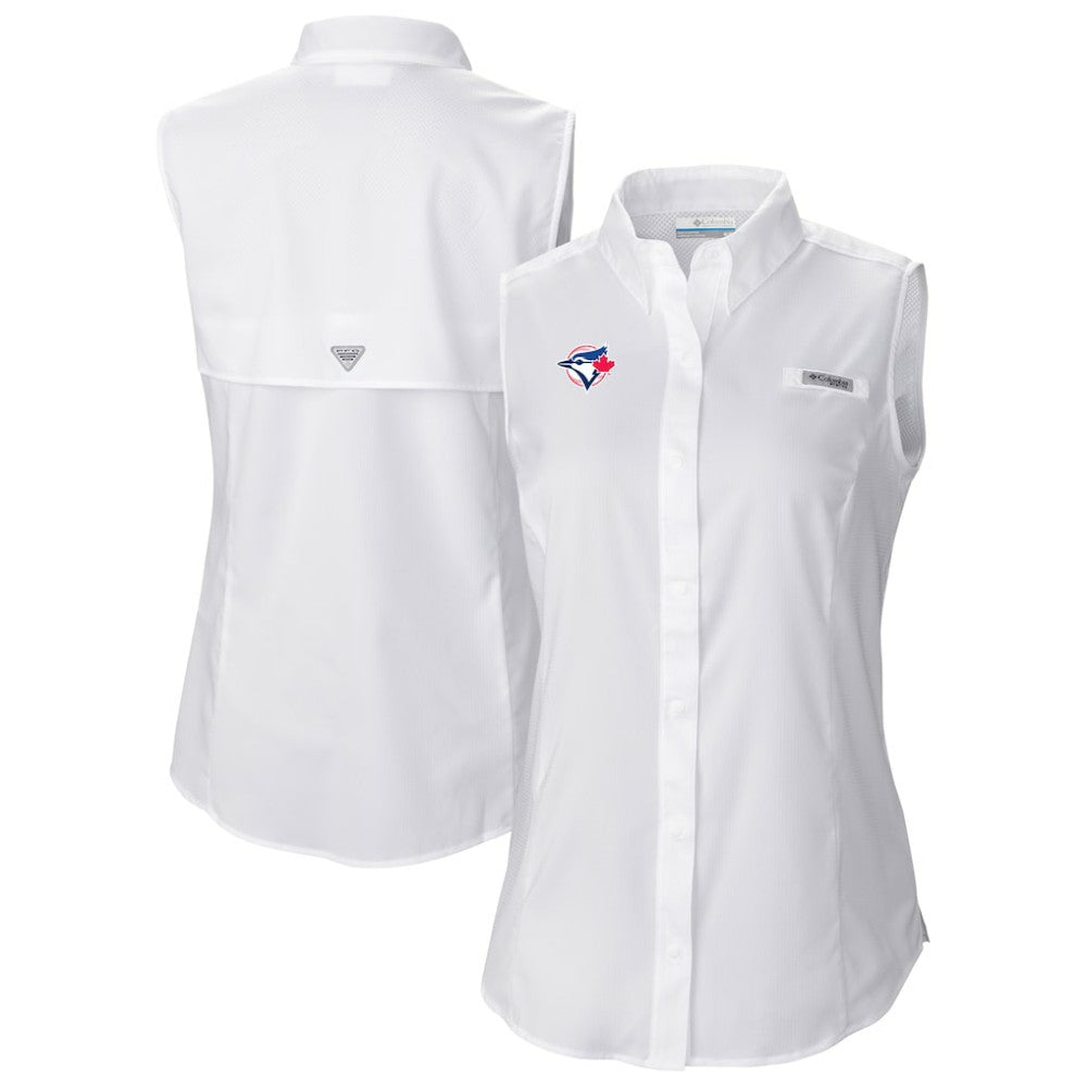 Toronto Blue Jays Columbia Women's Tamiami Sleeveless Shirt - White