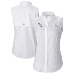 Tampa Bay Rays Columbia Women's Tamiami Sleeveless Shirt - White