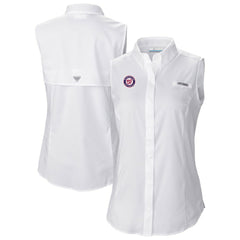 Washington Nationals Columbia Women's Tamiami Sleeveless Shirt - White