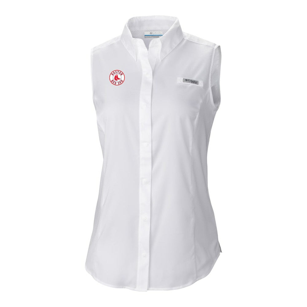 Boston Red Sox Columbia Women's Tamiami Sleeveless Shirt - White