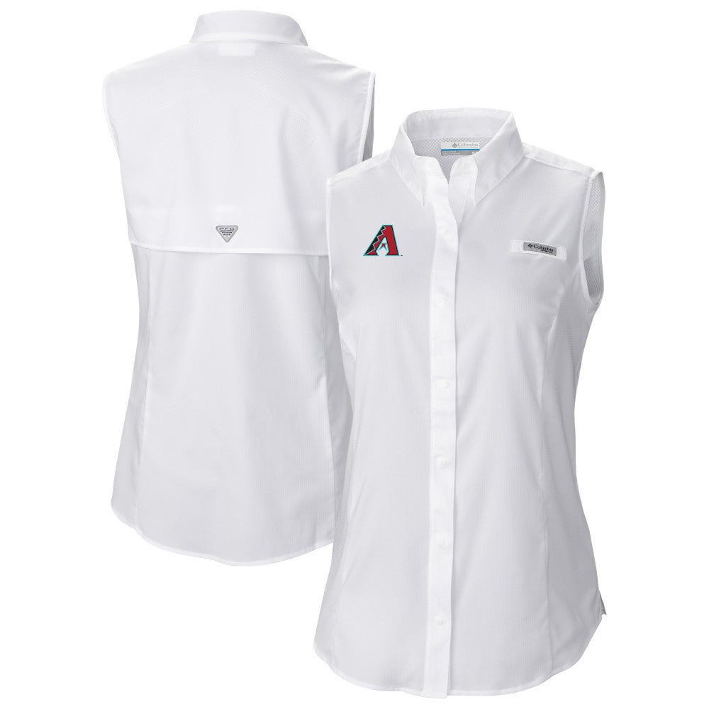 Arizona Diamondbacks Columbia Women's Tamiami Sleeveless Shirt - White