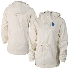 Los Angeles Dodgers Columbia Women's Lily Park Full-Zip Rain Jacket - Cream Jackets