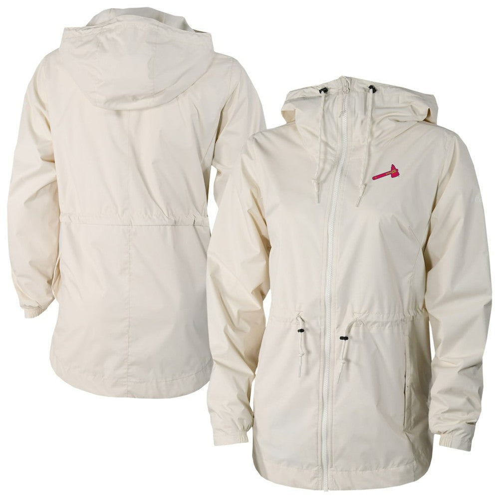 Atlanta Braves Columbia Women's Lily Park Full-Zip Rain Jacket - Cream Jackets