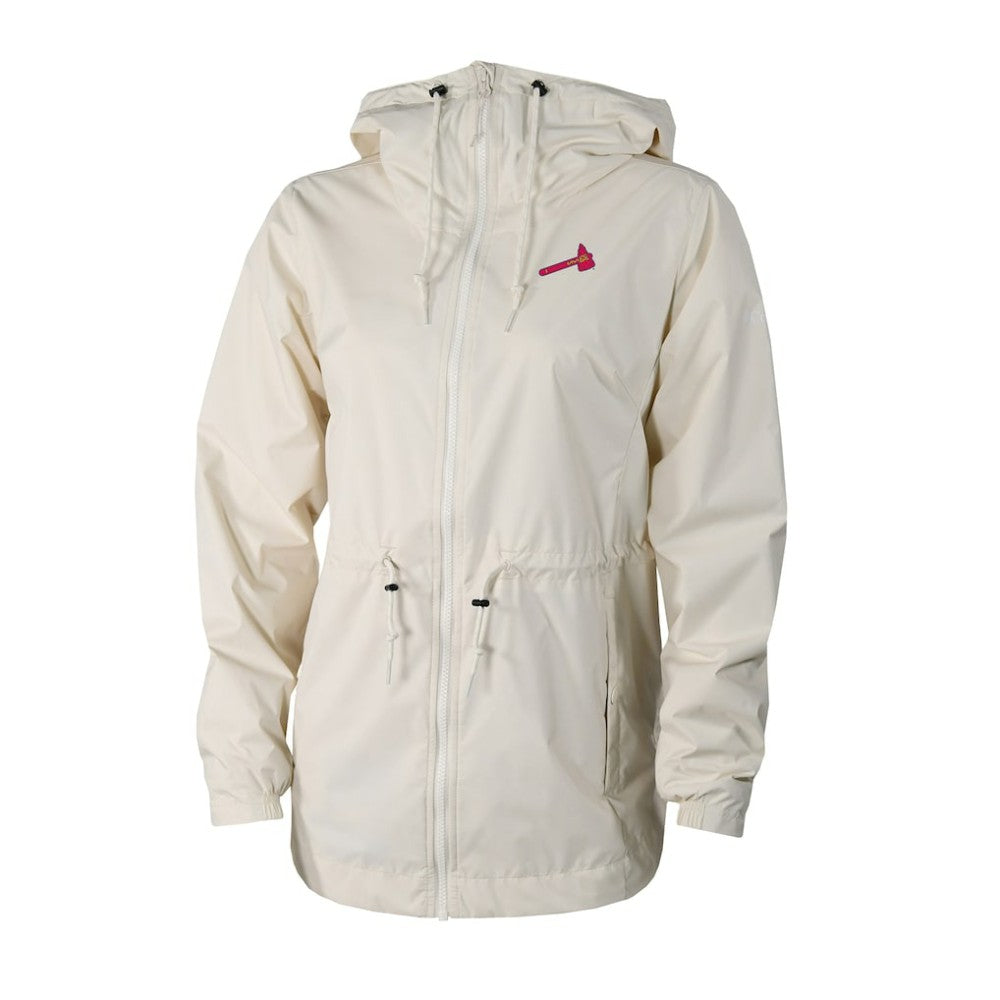 Atlanta Braves Columbia Women's Lily Park Full-Zip Rain Jacket - Cream Jackets