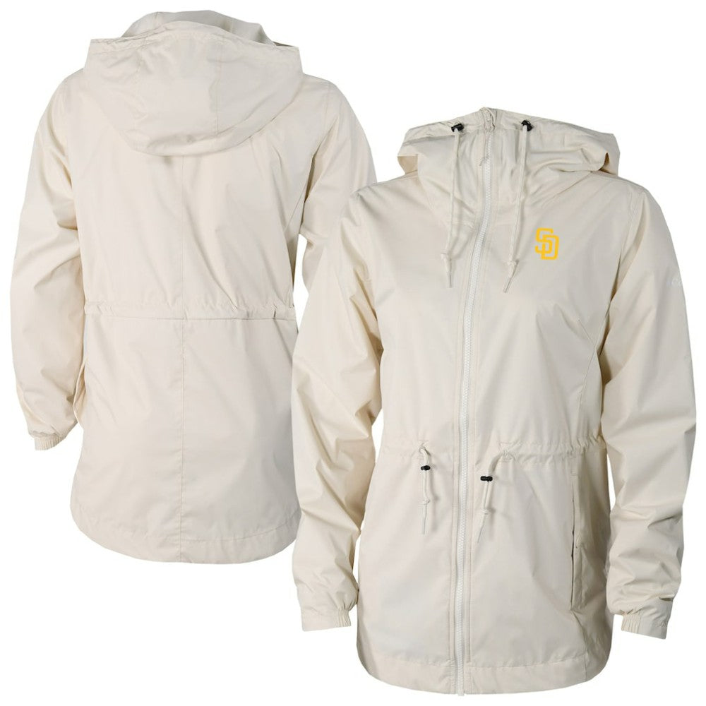 San Diego Padres Columbia Women's Lily Park Full-Zip Rain Jacket - Cream Jackets