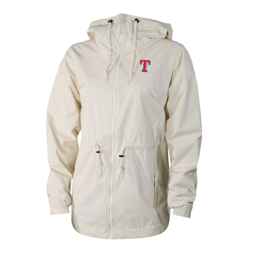 Texas Rangers Columbia Women's Lily Park Full-Zip Rain Jacket - Cream Jackets