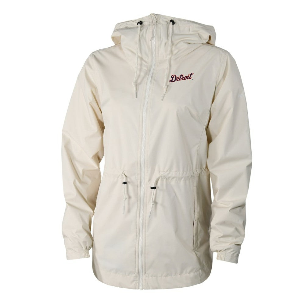 Detroit Tigers Columbia Women's Lily Park Full-Zip Rain Jacket - Cream Jackets