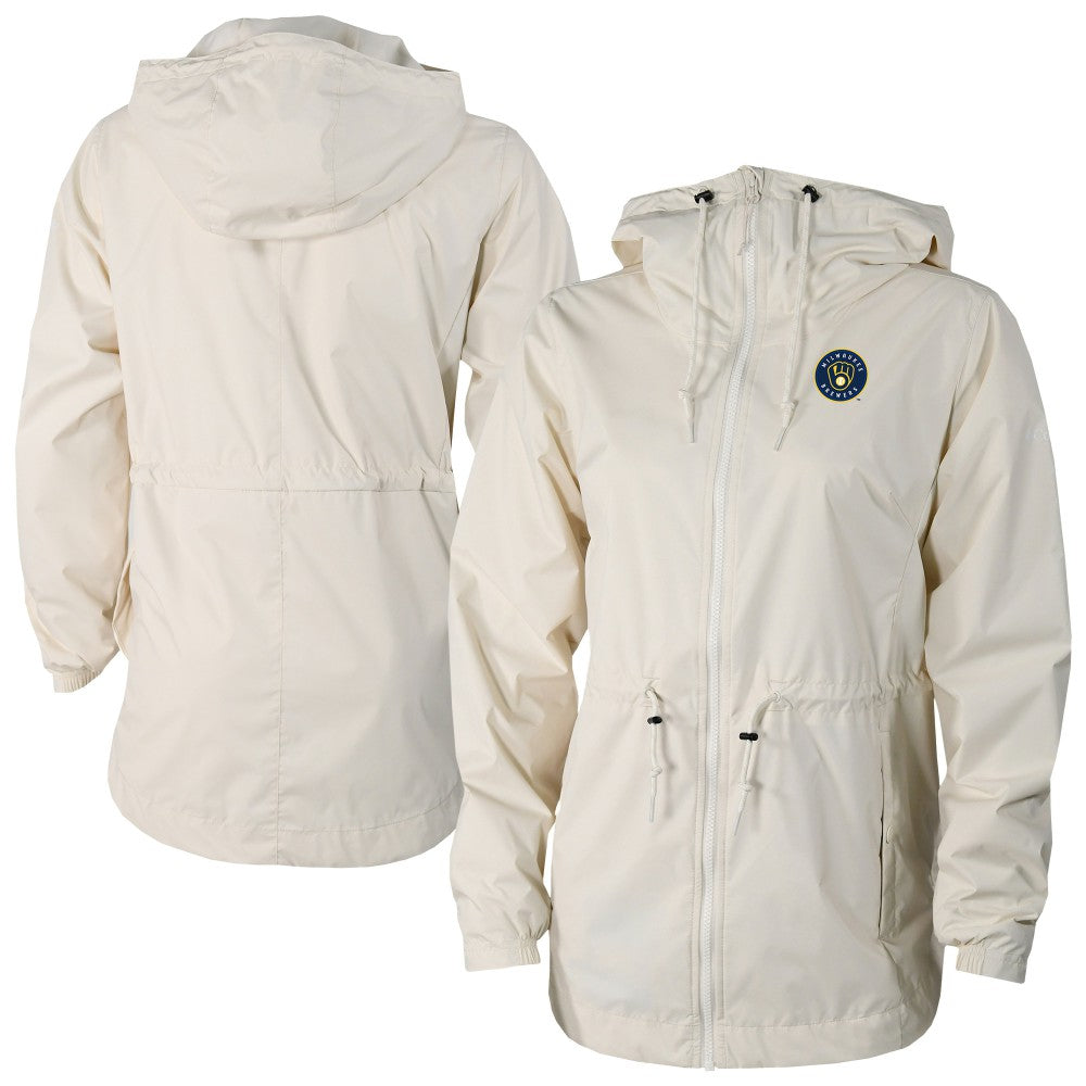 Milwaukee Brewers Columbia Women's Lily Park Full-Zip Rain Jacket - Cream Jackets