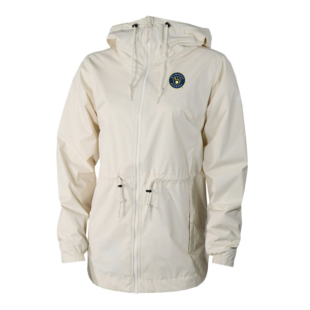 Milwaukee Brewers Columbia Women's Lily Park Full-Zip Rain Jacket - Cream Jackets