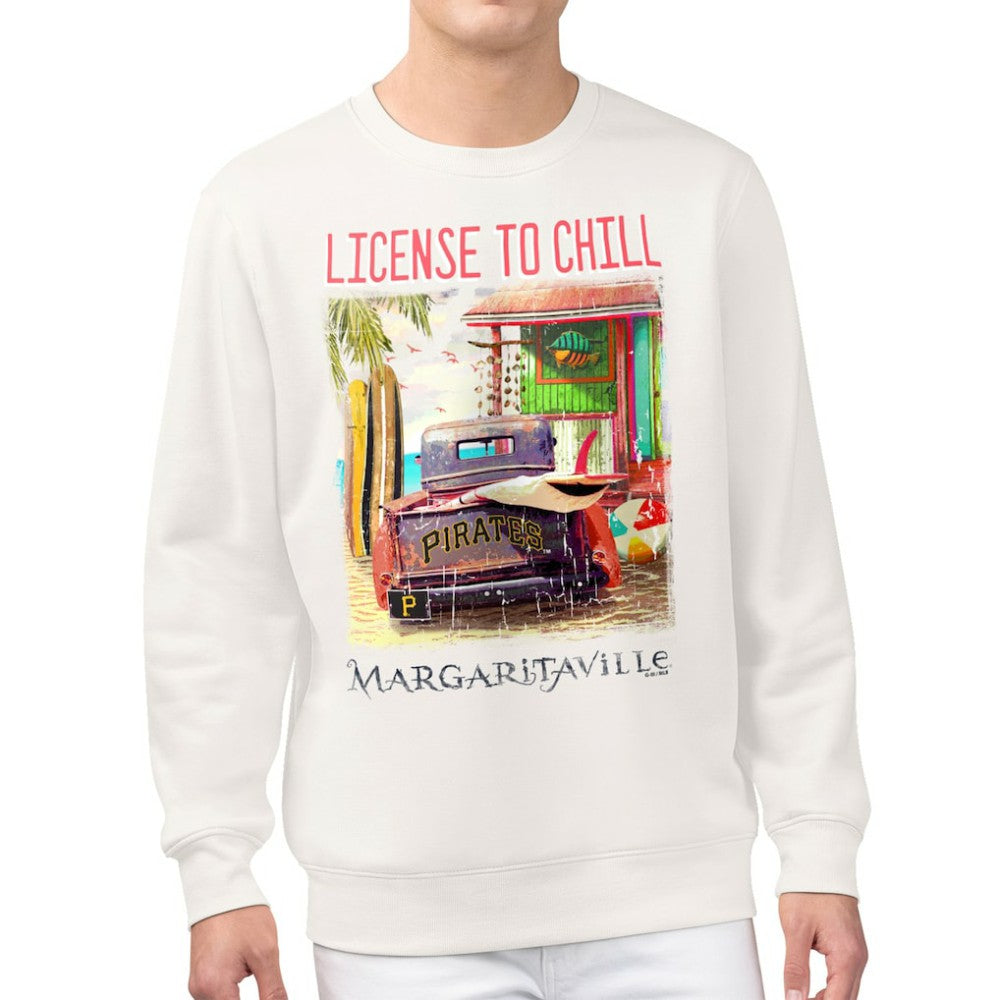 Pittsburgh Pirates Margaritaville License to Chill Fleece Sweatshirt - Cream Sweatshirts