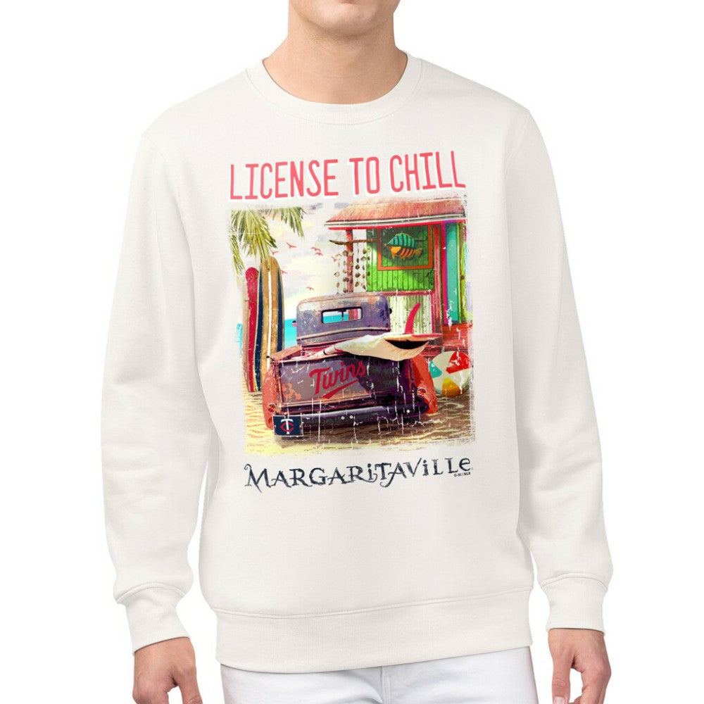 Minnesota Twins Margaritaville License to Chill Fleece Sweatshirt - Cream Sweatshirts