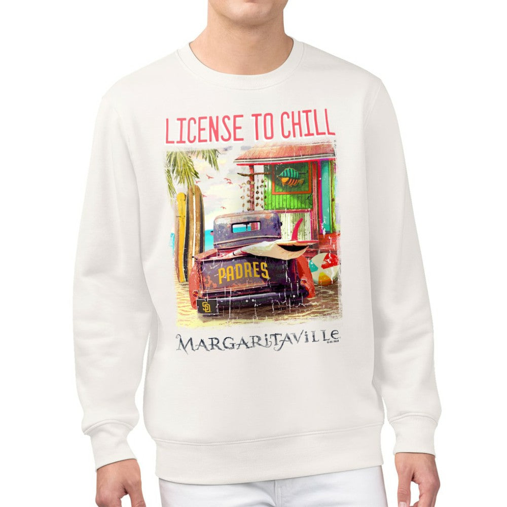 San Diego Padres Margaritaville License to Chill Fleece Sweatshirt - Cream Sweatshirts
