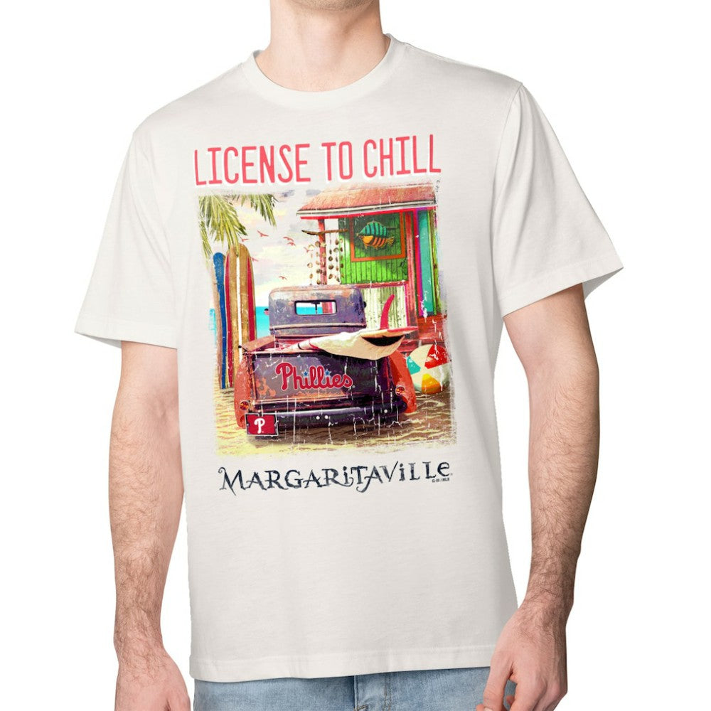 Philadelphia Phillies Margaritaville License to Chill T-Shirt - Cream T-shirts