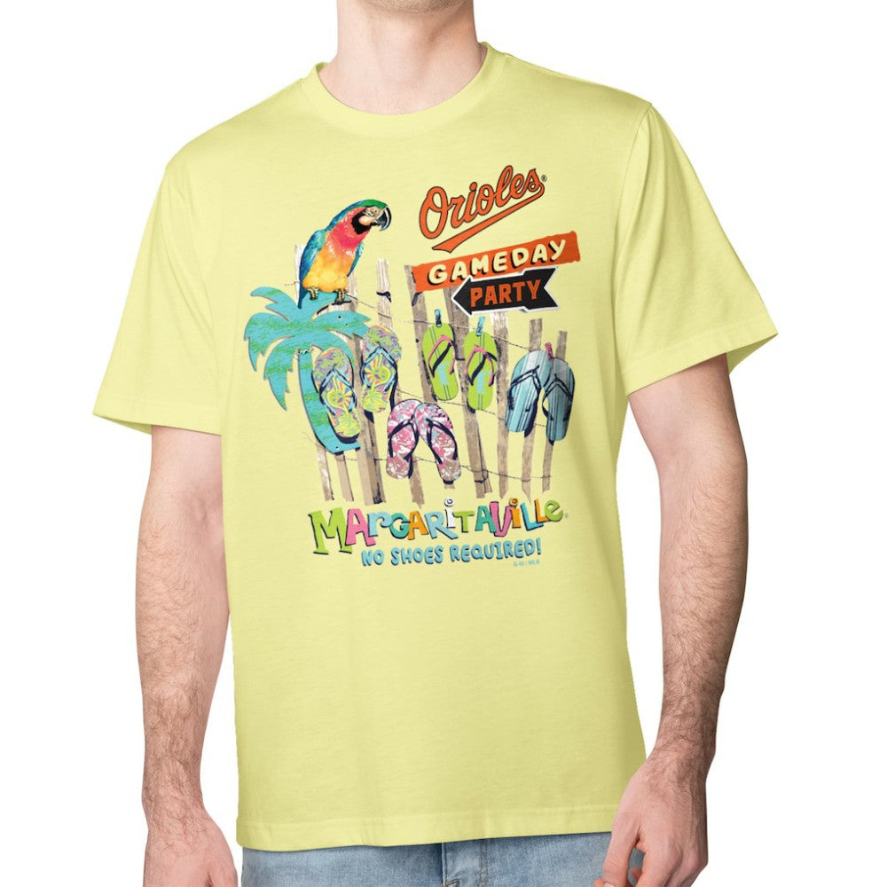 Baltimore Orioles Margaritaville Gameday Party T-Shirt - Yellow T-shirts