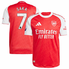 Bukayo Saka Arsenal 2025/26 Home Player Jersey Red